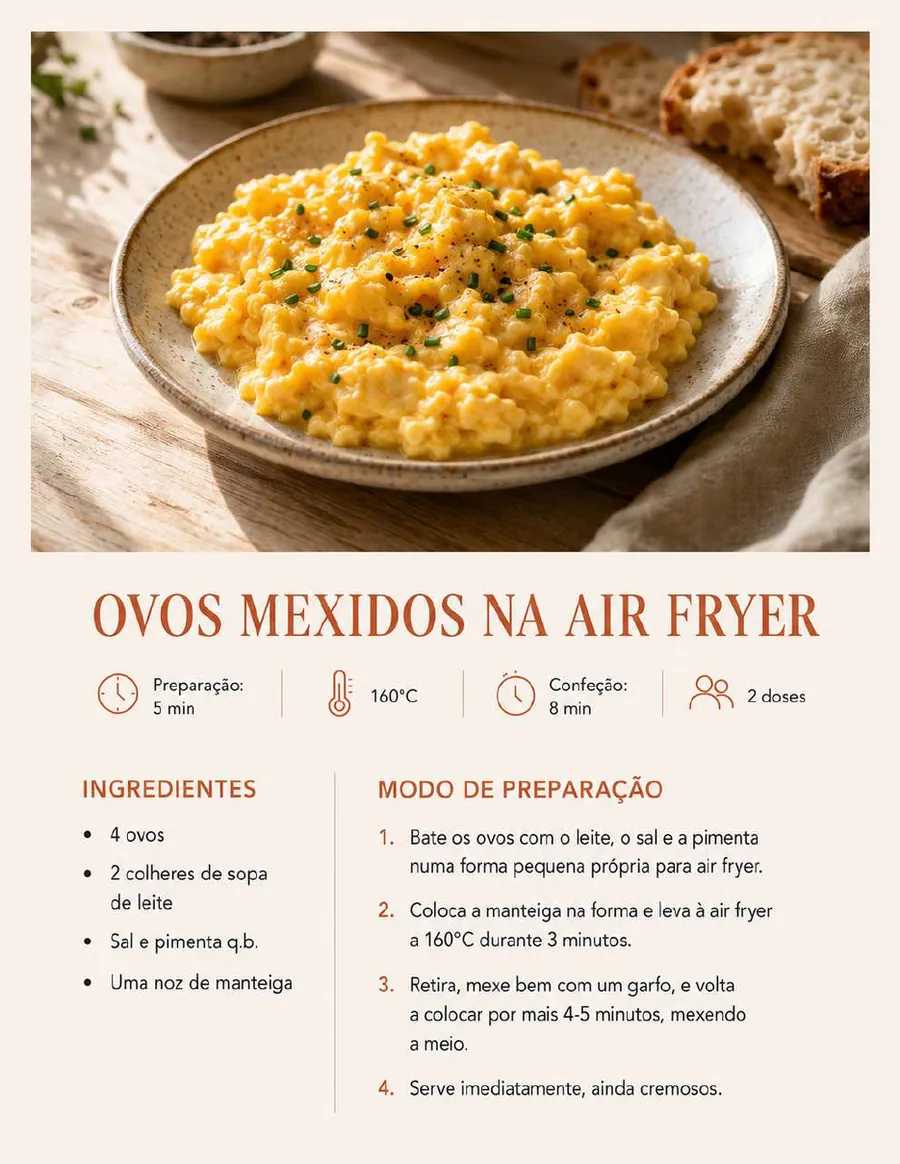 Receita de pequeno-almoço na air fryer