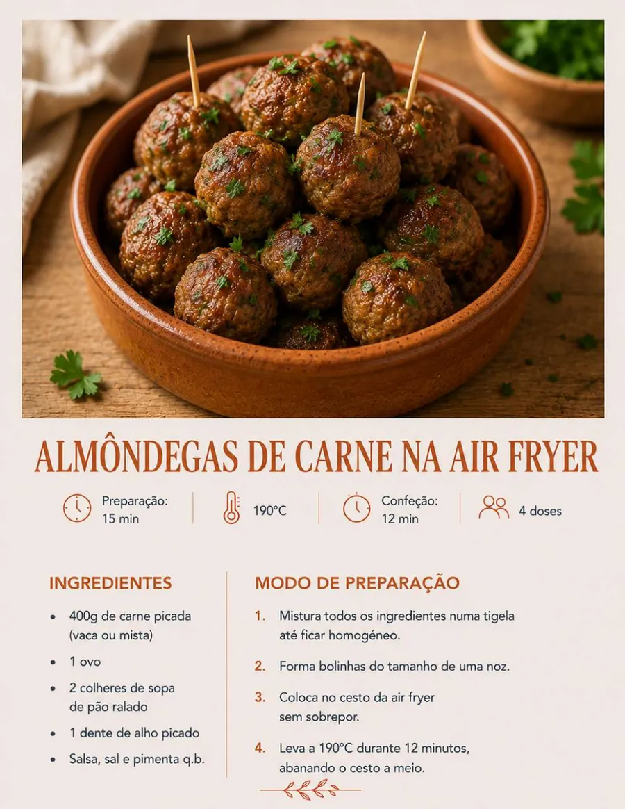 Receita de petisco na air fryer